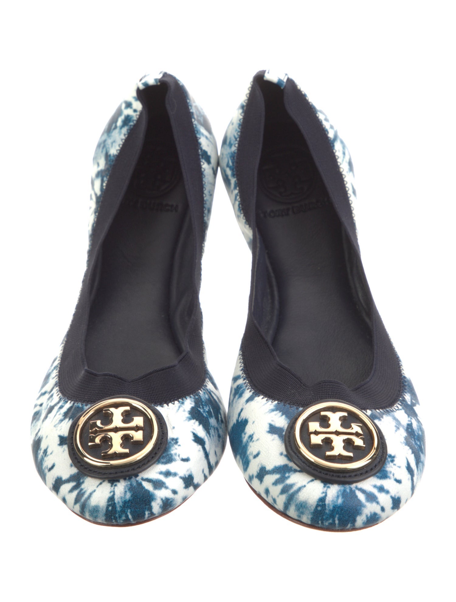 Tory Burch Leather Tie-Dye Print Ballet Flats
